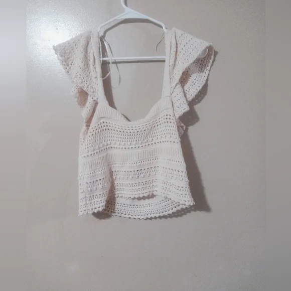 Sincerely Jules White Cropped Ruffled Blouse - Picture 4 of 4